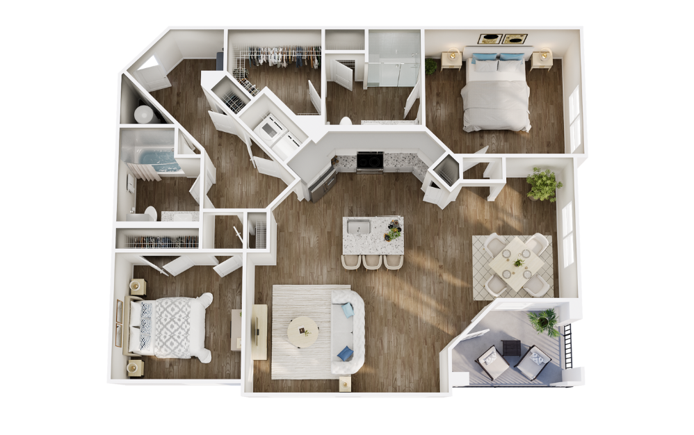 B2J - 2 bedroom floorplan layout with 2 bathrooms and 1347 square feet B2J - 2 bedroom floorplan layout with 2 bathrooms and 1347 square feet